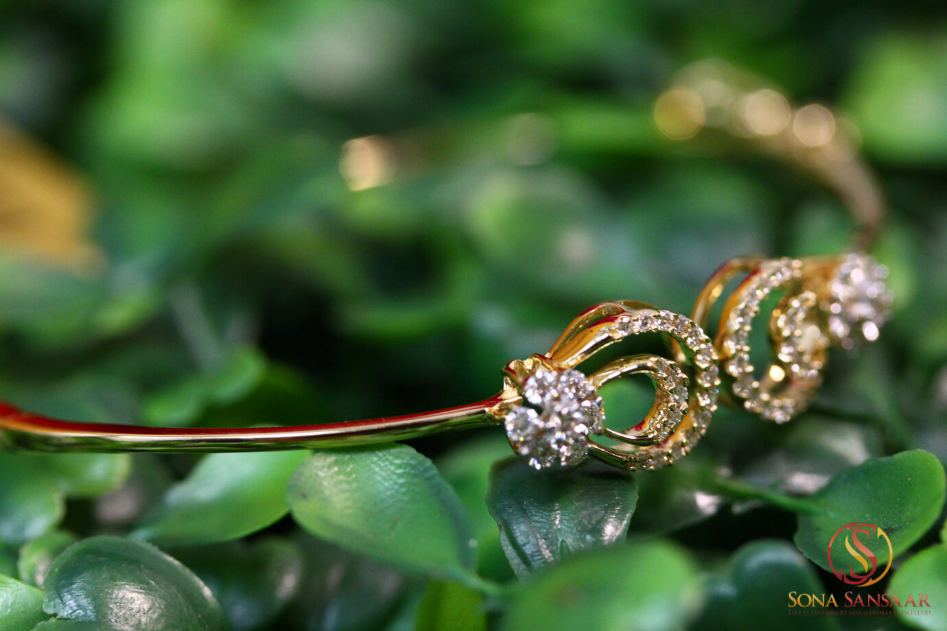 Rounded Design Diamond Bangle