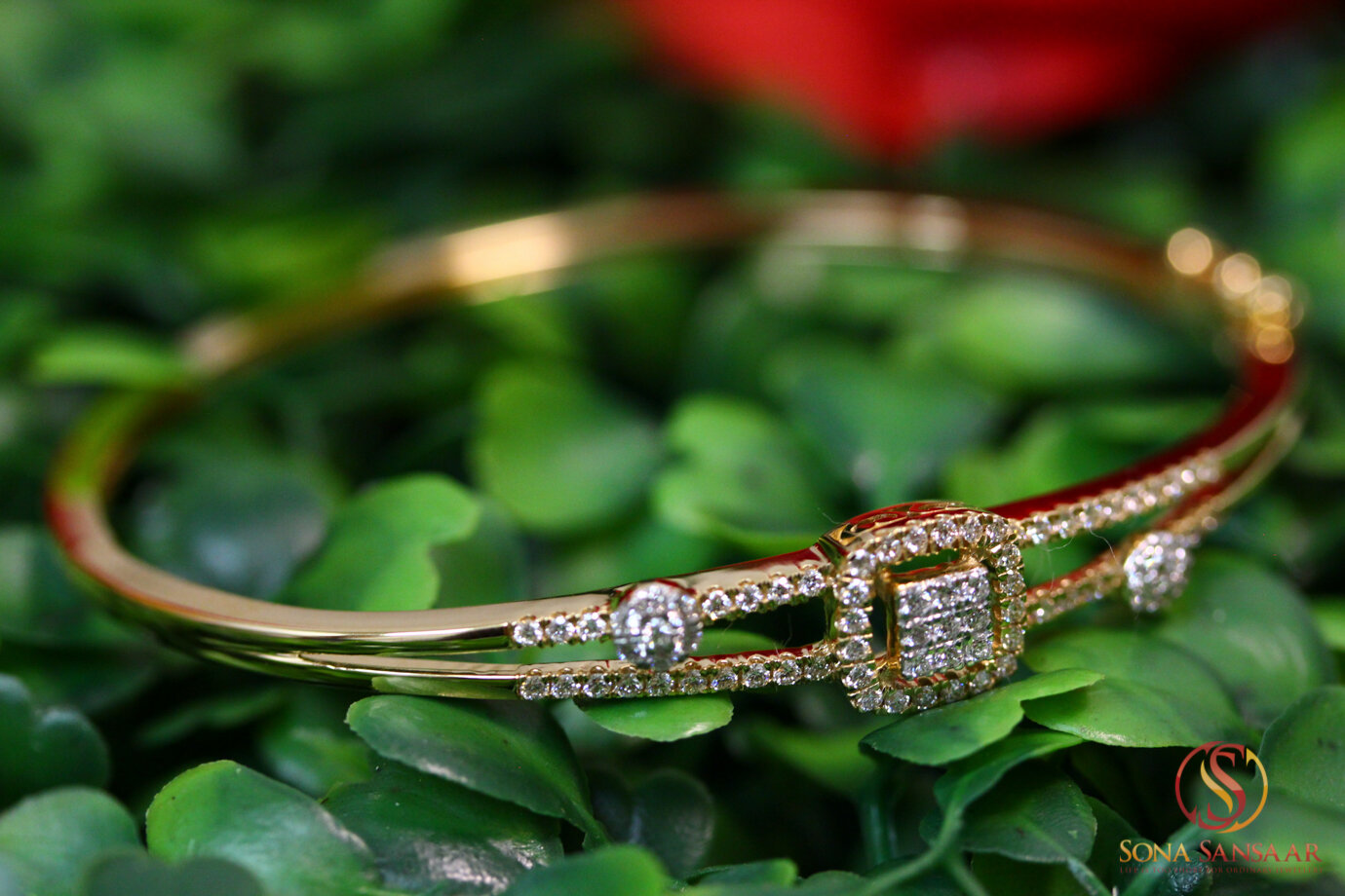 Oval/Squared Diamond Bangle 