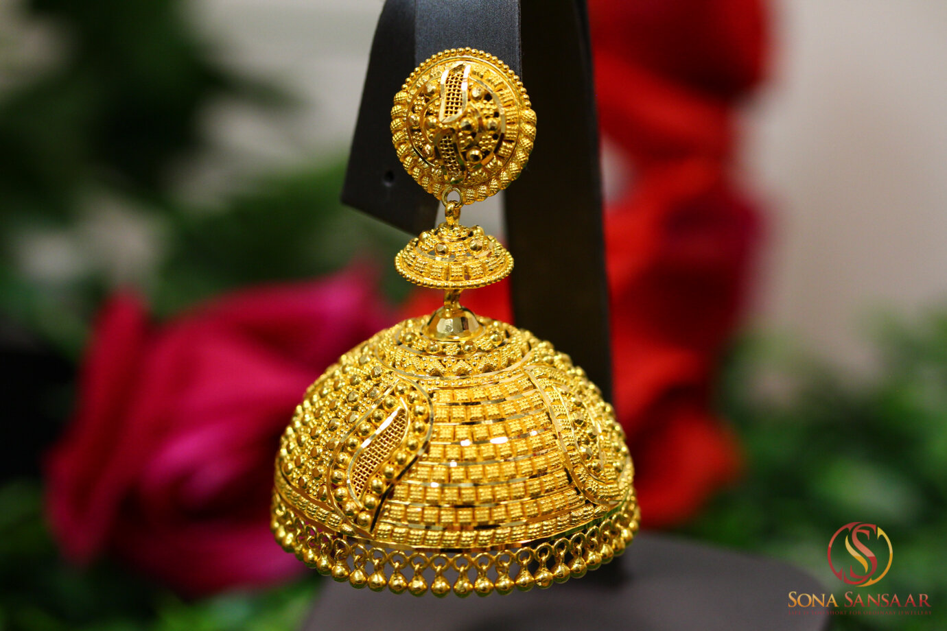 22kt Yellow Gold Calcutti Jhumki Earrings 