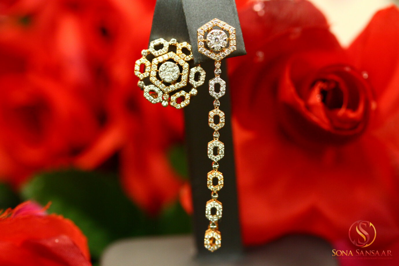 Two in One Style Diamond Earrings 