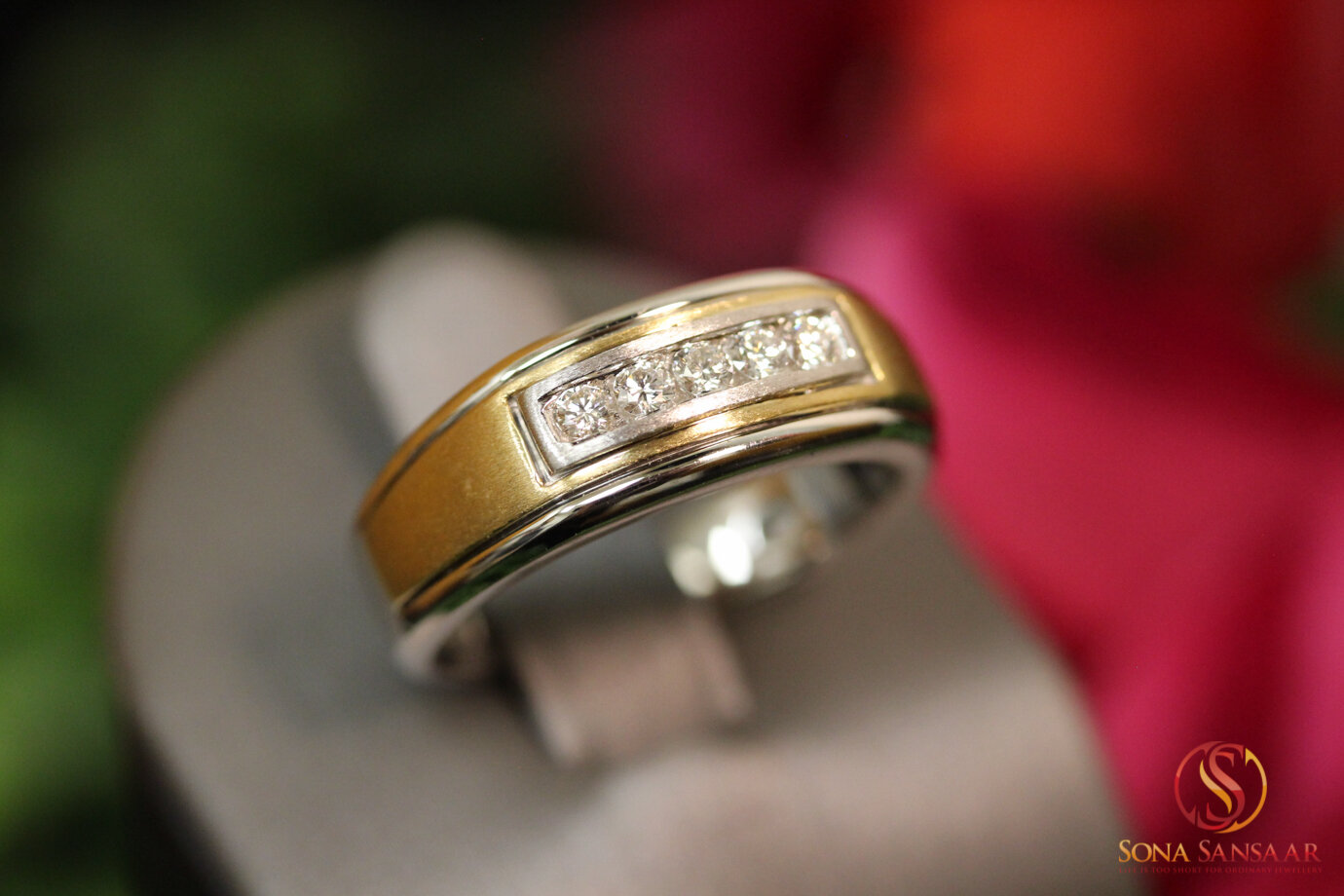 Two-Tone Diamond Gents Band