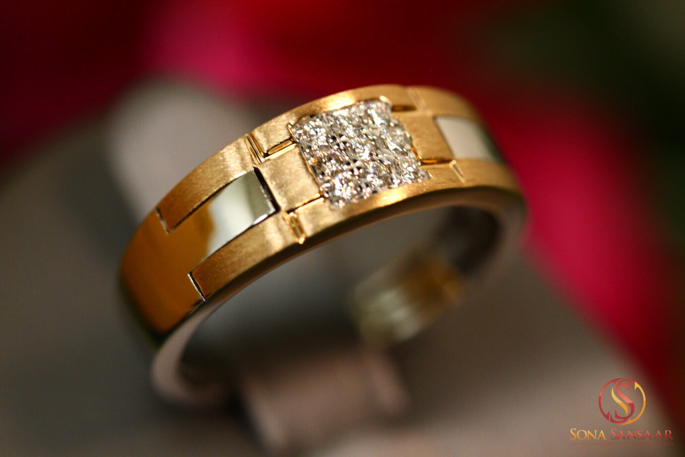 Two-Tone Diamond Gents Band