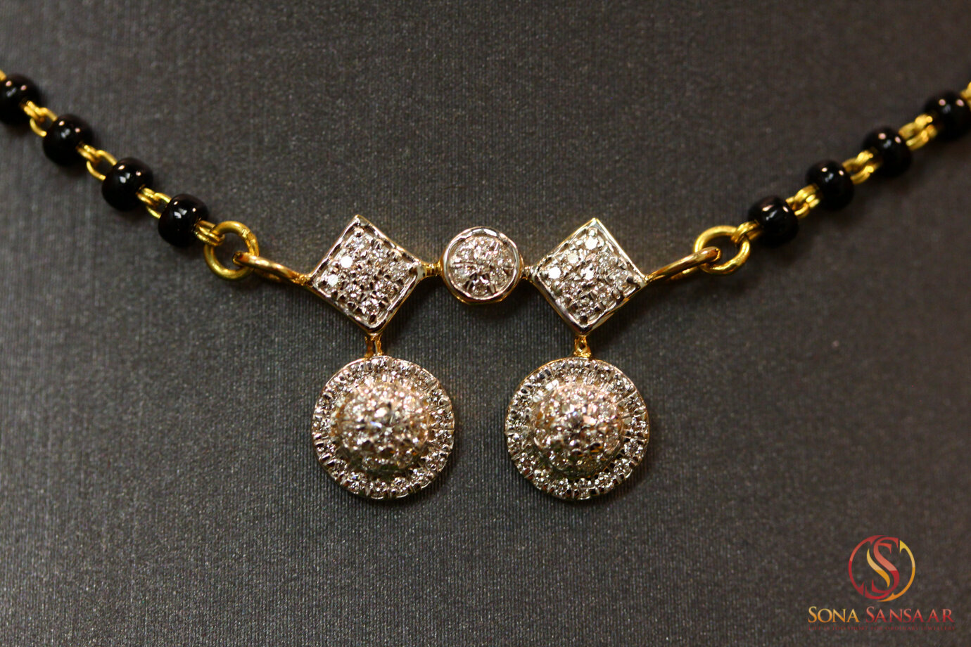 Round Drop Diamond Mangalsutra