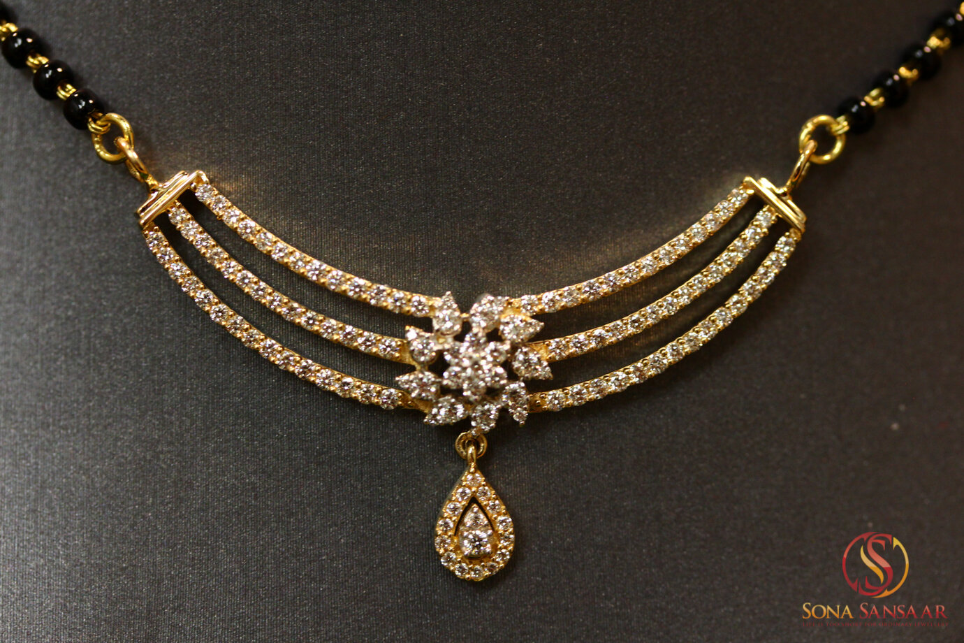 Broad Diamond Mangalsutra with Star