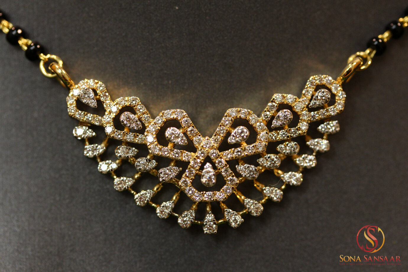 Rounded Fancy Diamond Mangalsutra