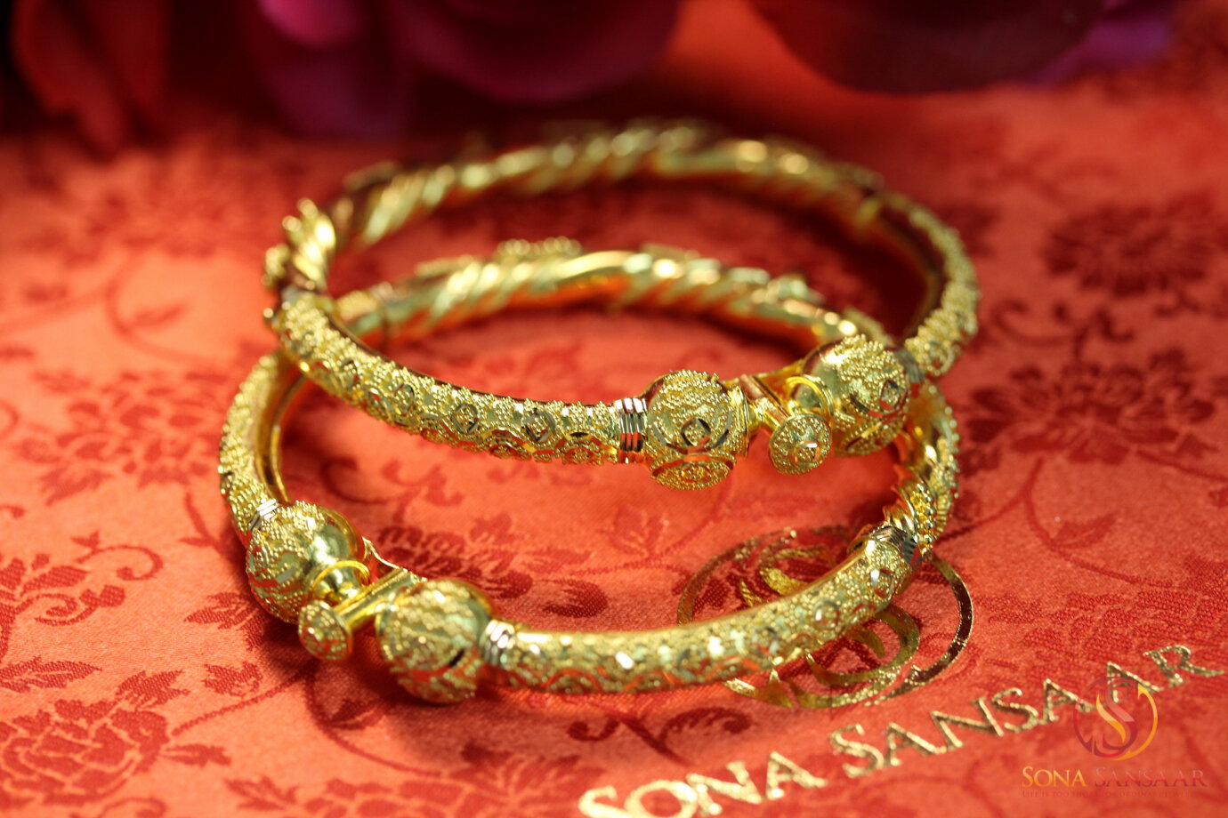 Pair of Calcutti Bangles (Hathi Mora Style)