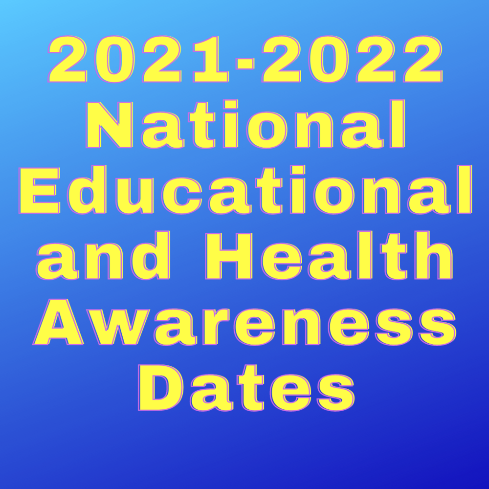 National Awareness Calendar 2022 2021-2022 Awareness Calendar — Njsca | New Jersey School Counselor  Association