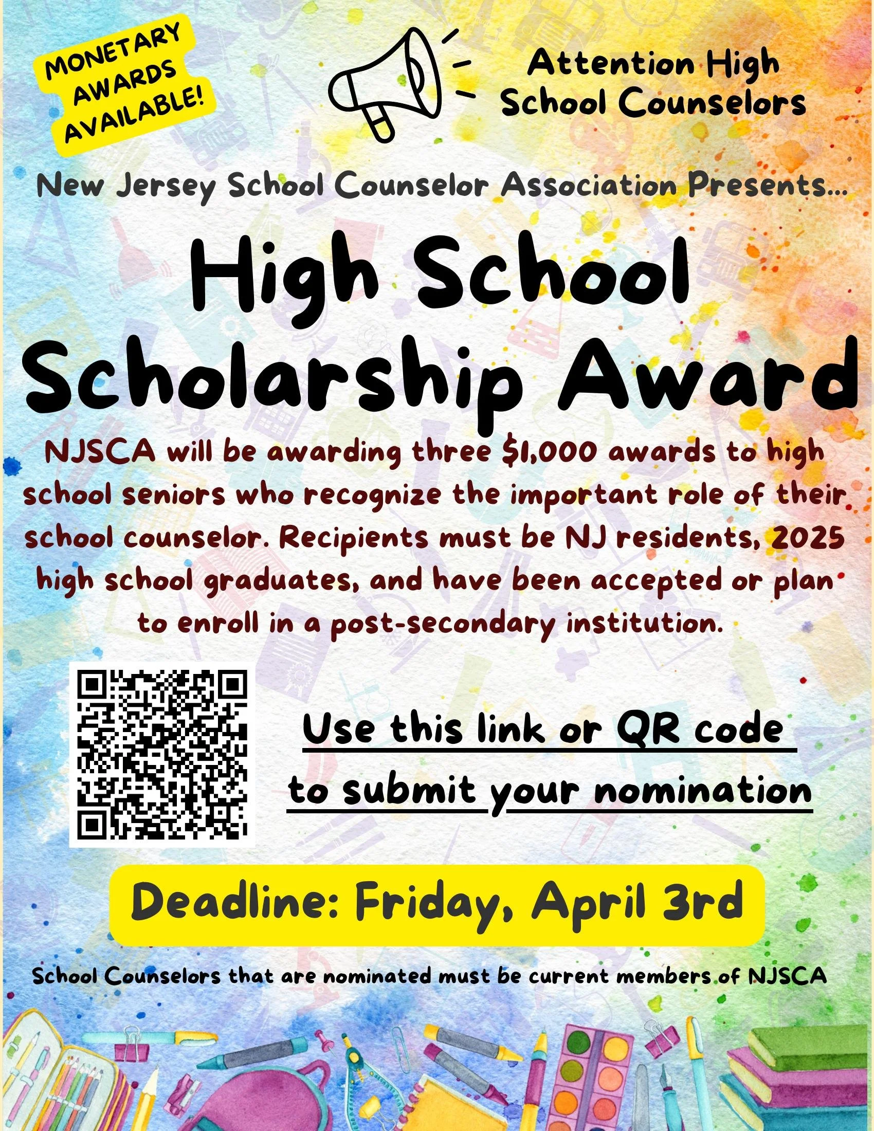 High School Award Nomination Flyer