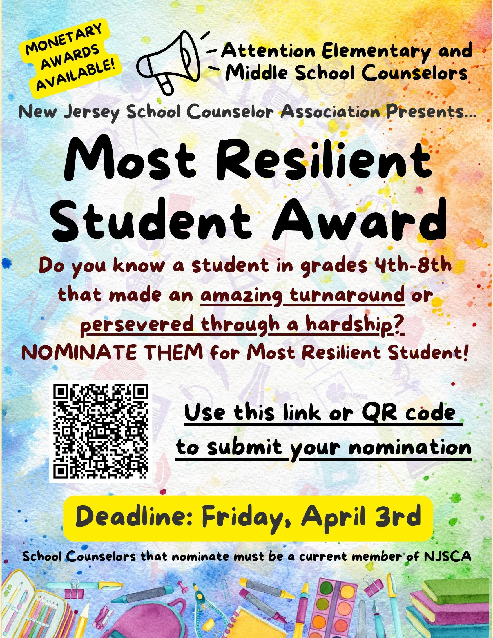 Most Resilient Student Award flyer