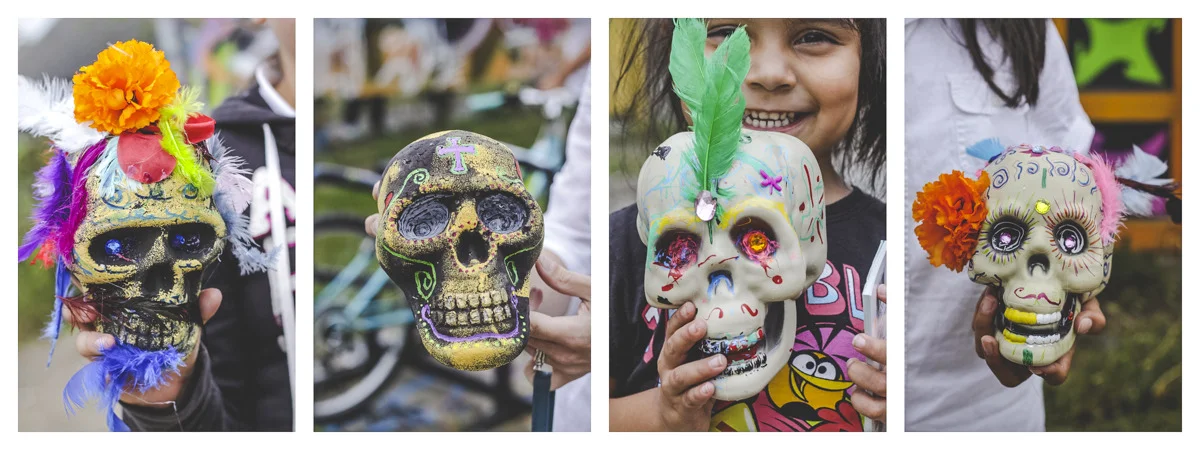 Here are some calaveras that the young people made last week at #TheAlleyProject ’s Open Studio with Mary Luevanos in preparation for #DiaDeLosMuertos . #SWDetroit