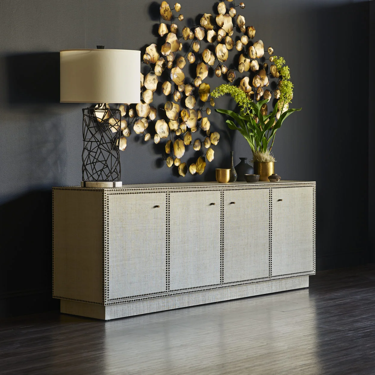 3-MODERN ORGANIC_5 Palecek deco leaf art, cabinet.JPG