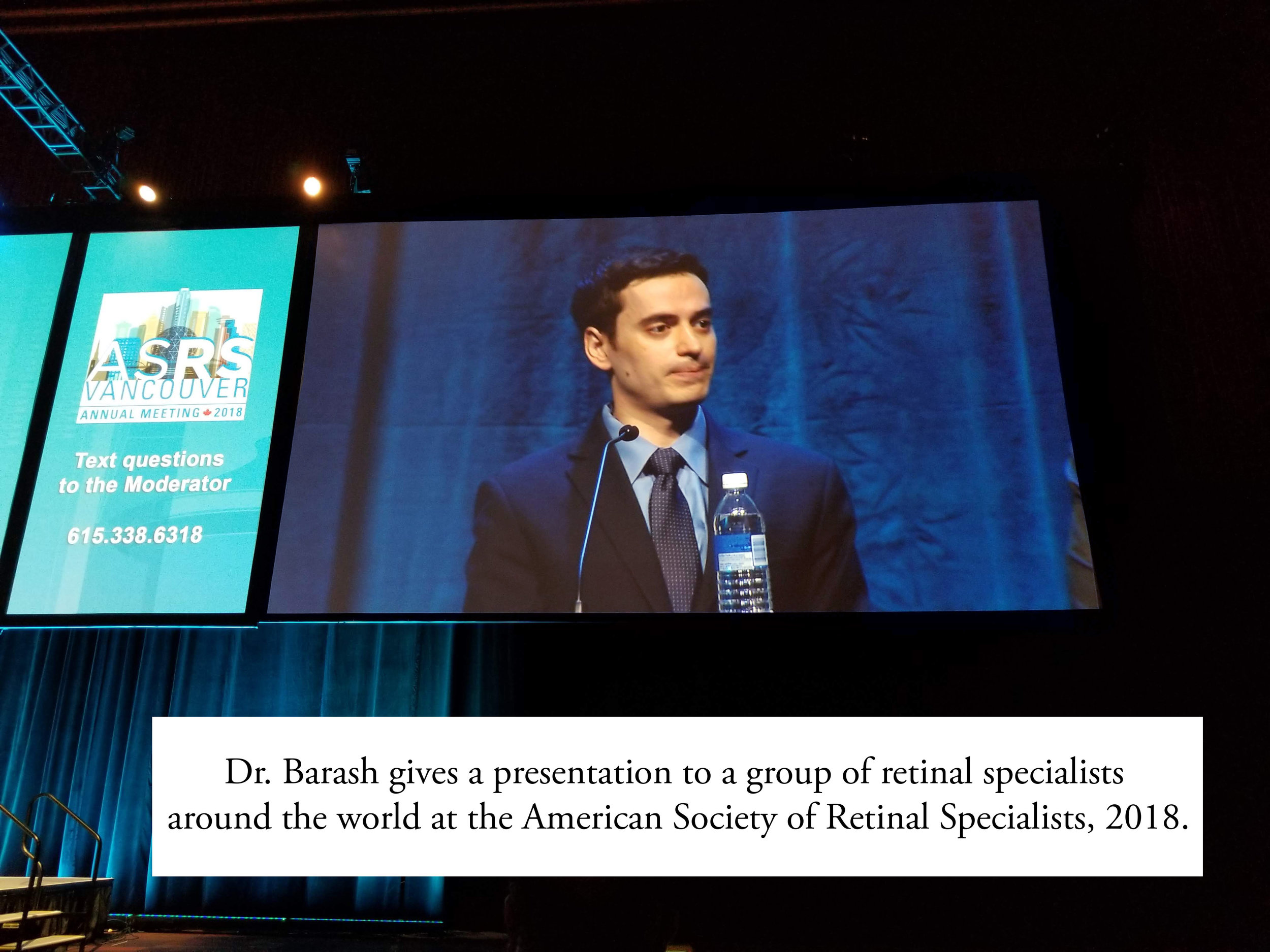 American Society Retina Specialists Presentation Alexander Barash