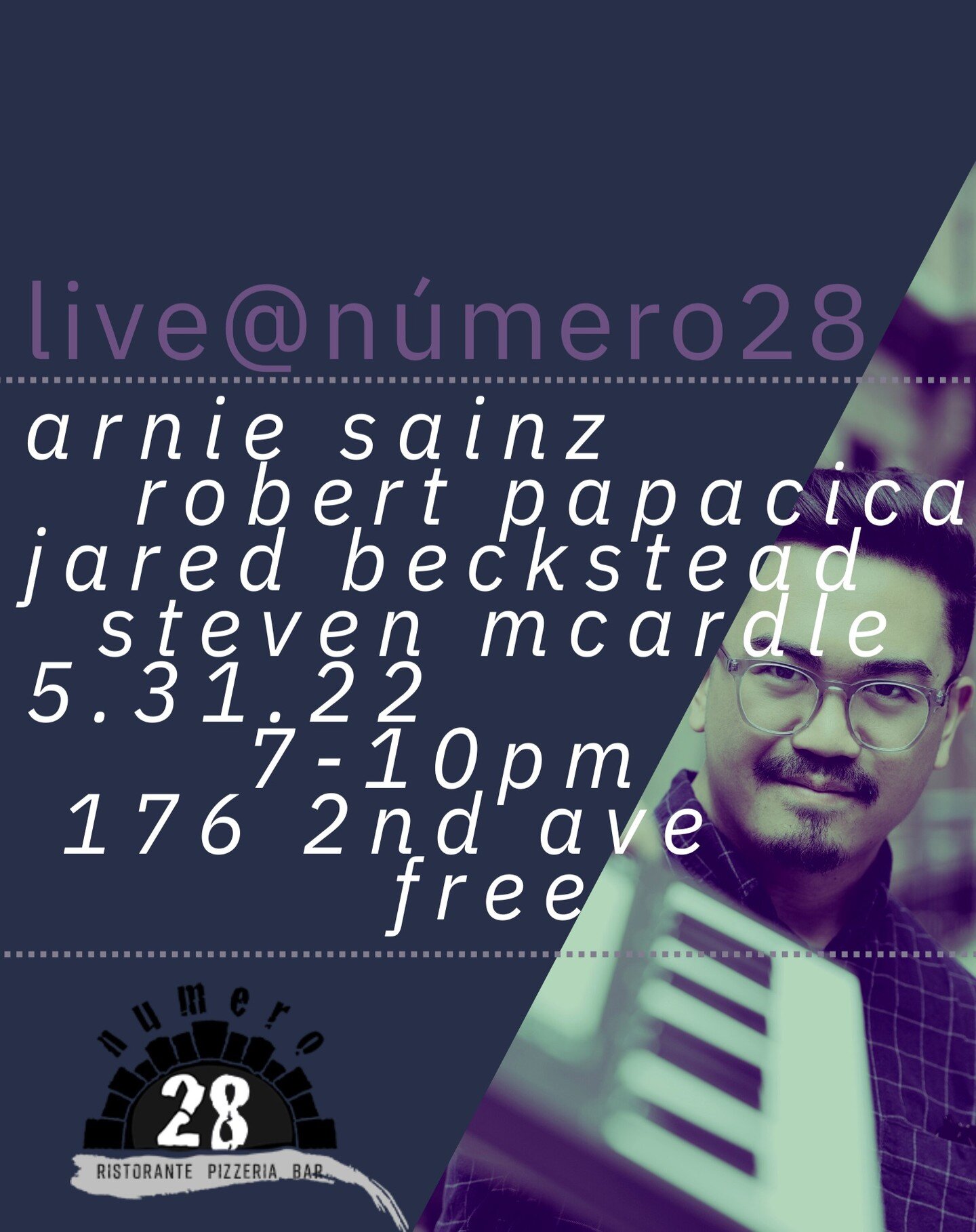 Tomorrow @numero28 in the heart of the East Village! Come catch an exciting set of hot music featuring @rpapacicamusic @jaybabycraan and @steven_mcardle and myself 🤘🏽

#nyc #livemusic #manhattan #jazz #livejazznyc