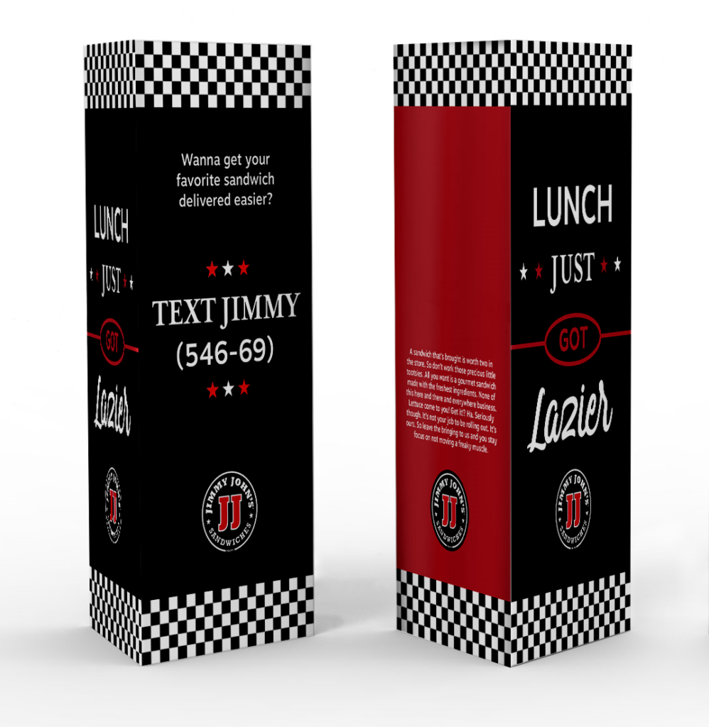 Our table tents aren’t just clever collateral. They are metaphors for the kind of resting state we wish to see our customers in.