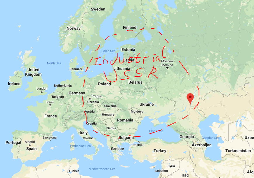 Circled: lots of cheap labour &amp; idle factories