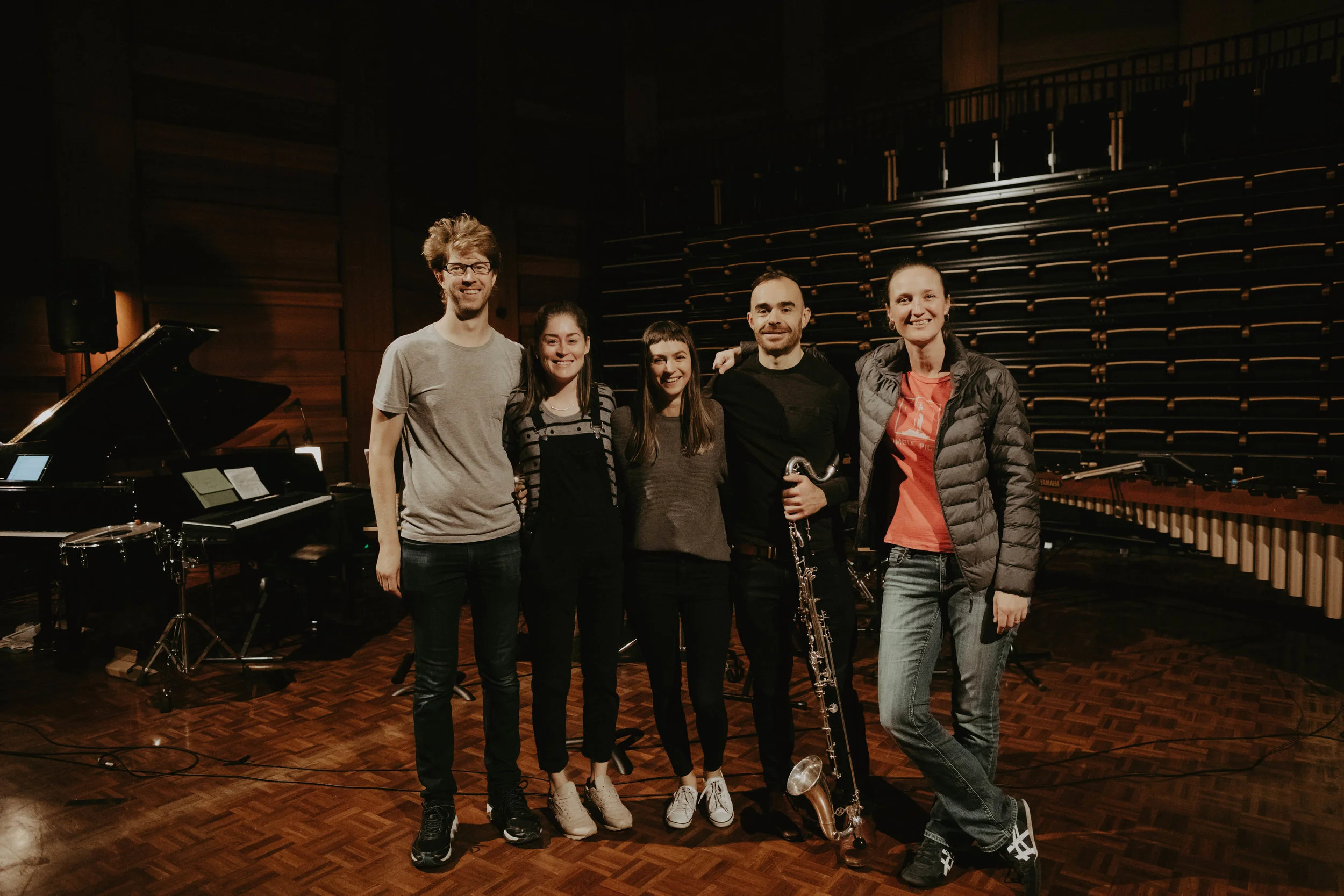 Image: James Simmons. left-right: Lachlan Skipworth, Louise Devenish, Olivia Davies, Ashley Smith, Emily Green-Armytage.