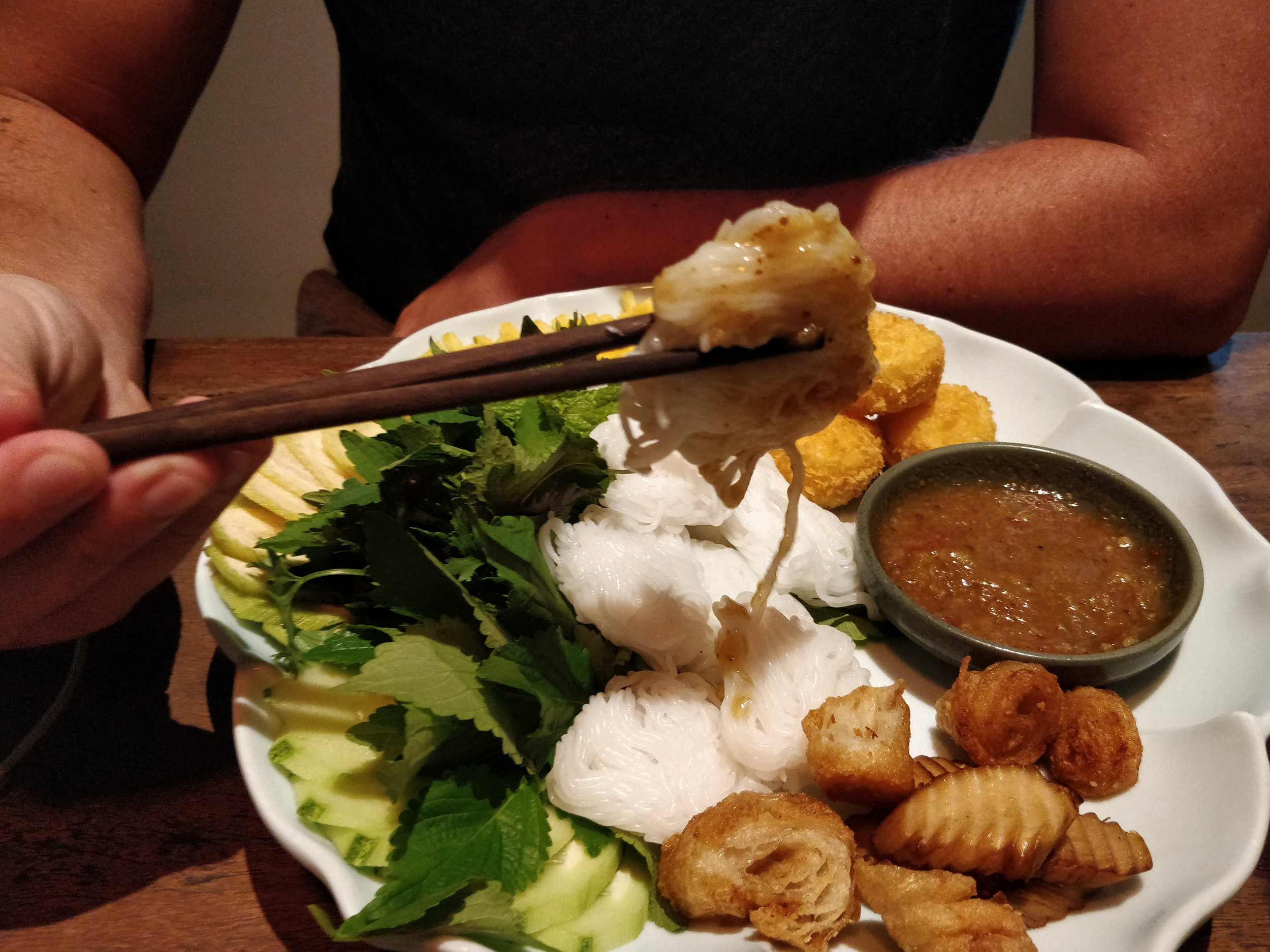 Our vegan meal at Uu Dam Chay