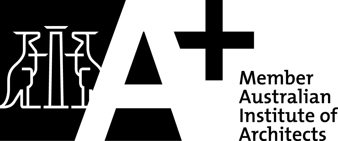 Logo for A+ 'Member Australian Institute of Architects'.