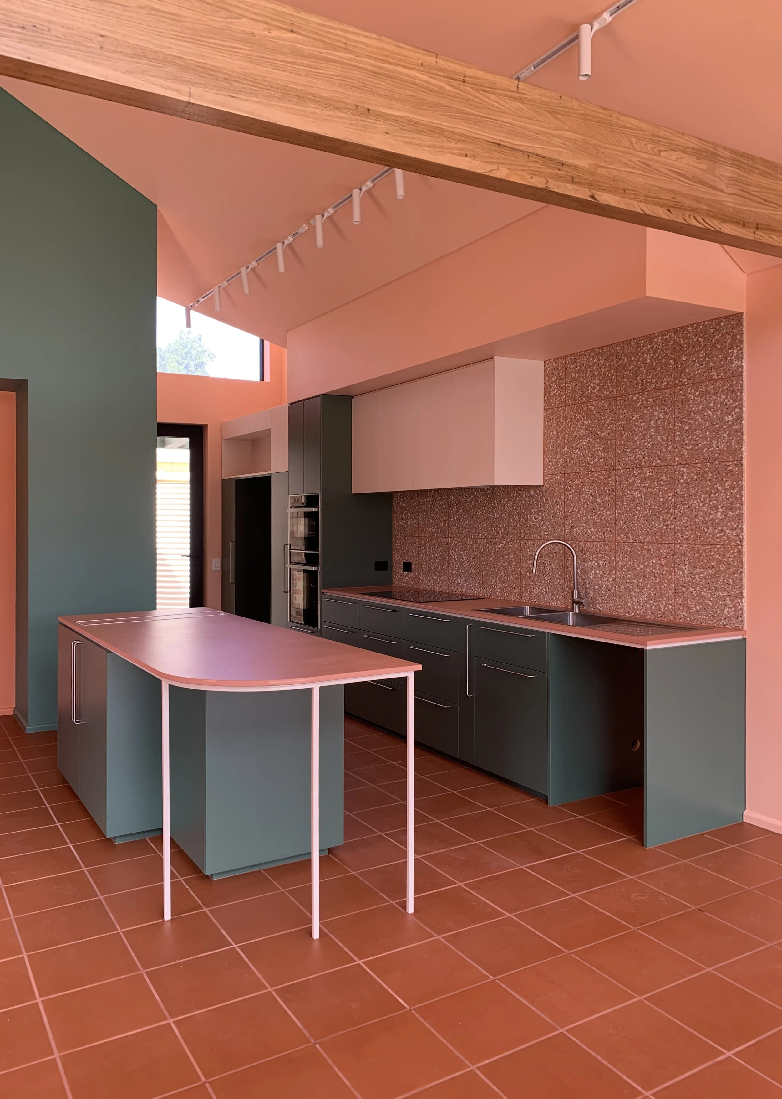 New kitchen at the centre of the new living space