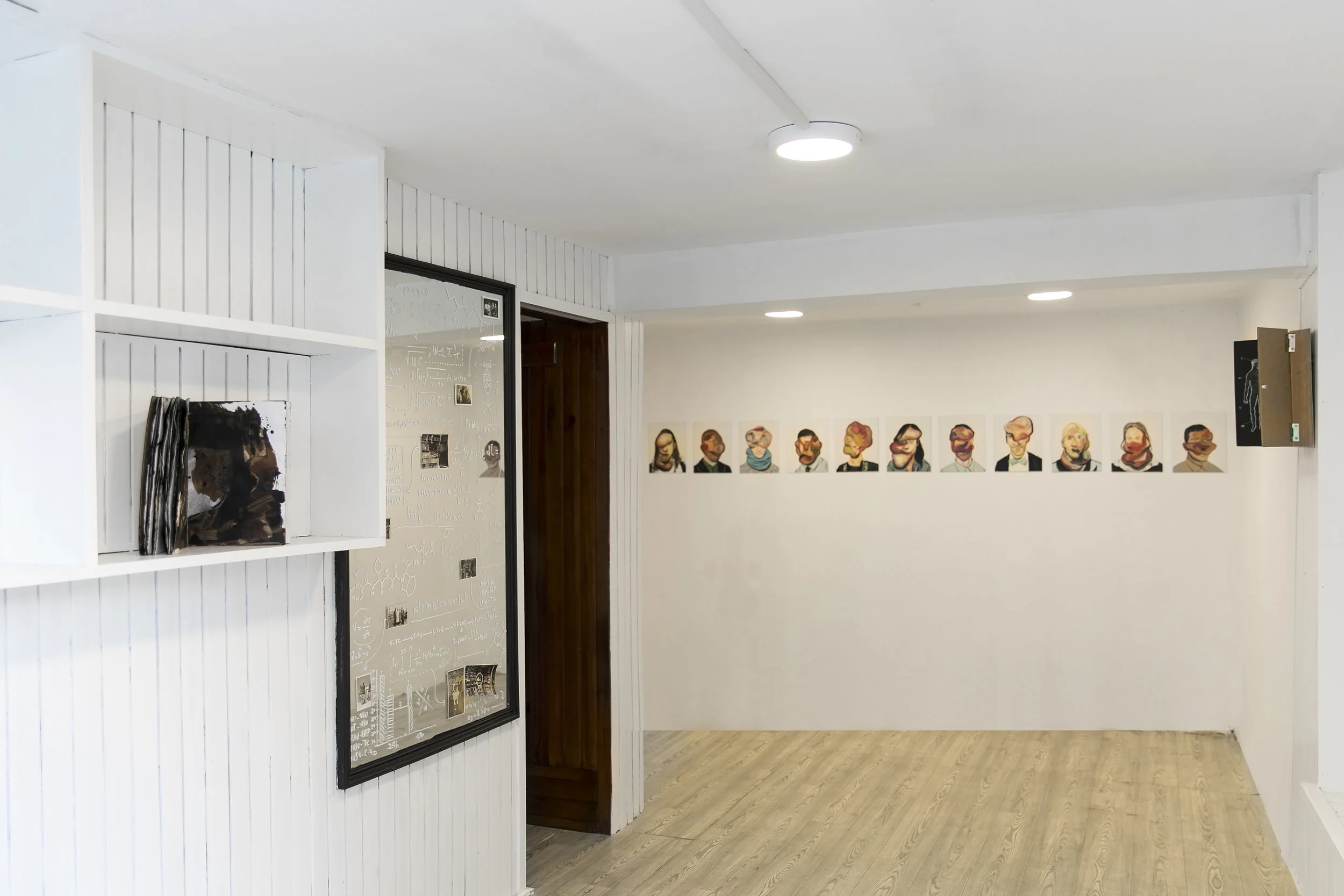 Sabo’s paintings and drawings narrate a fictive story by transforming the house it is located in.