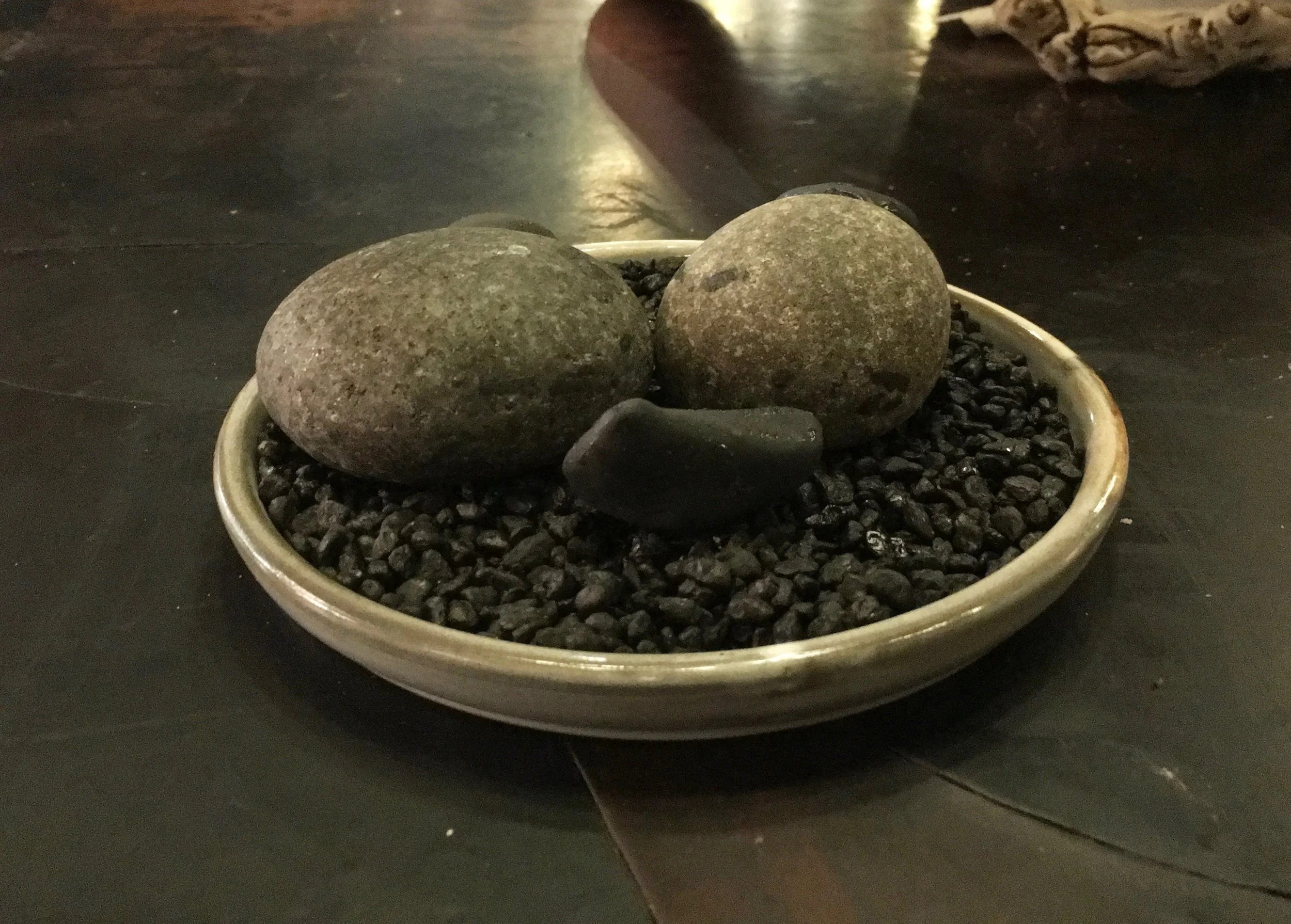 Tasty, tasty rocks. Yep gonna eat rocks for dinner. I'll let you guess which one I took a bite out off 