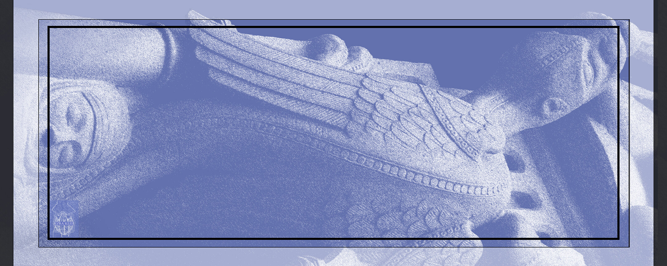 Architecture Scarf Series - Creature, Building, and Woman [Periwinkle]