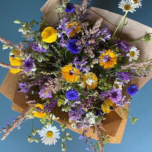 I was asked for lots of wild flowers and grasses in this bouquet yesterday.  For someone who really wanted our flowers for their wedding last year, but we were booked up for the date and couldn&rsquo;t do it. I hope they enjoy this little bit of our 