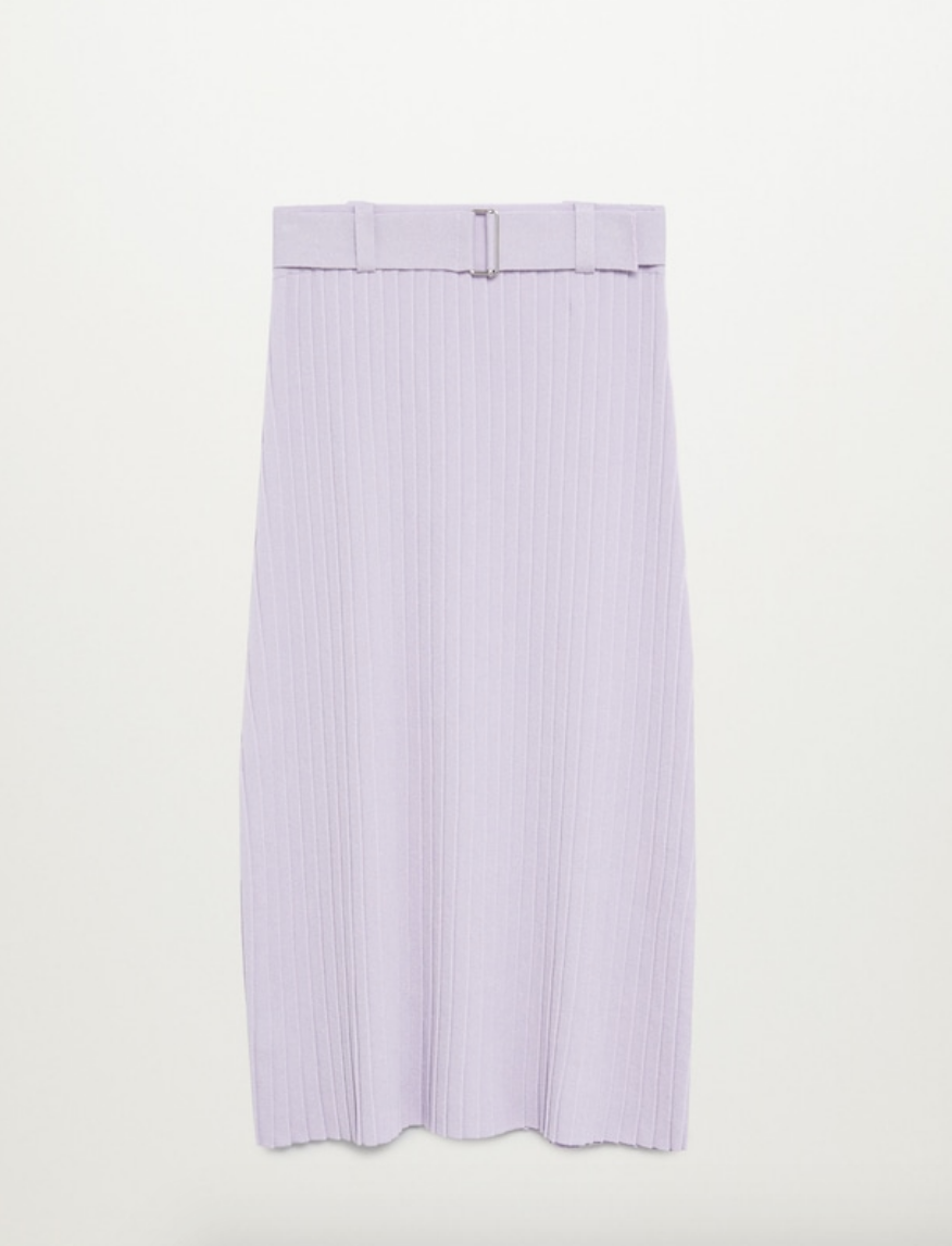 Mango Lilac Midi Skirt