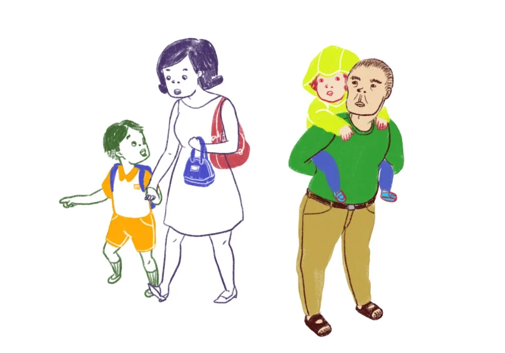 Doodle of pedestrians in Taiwan