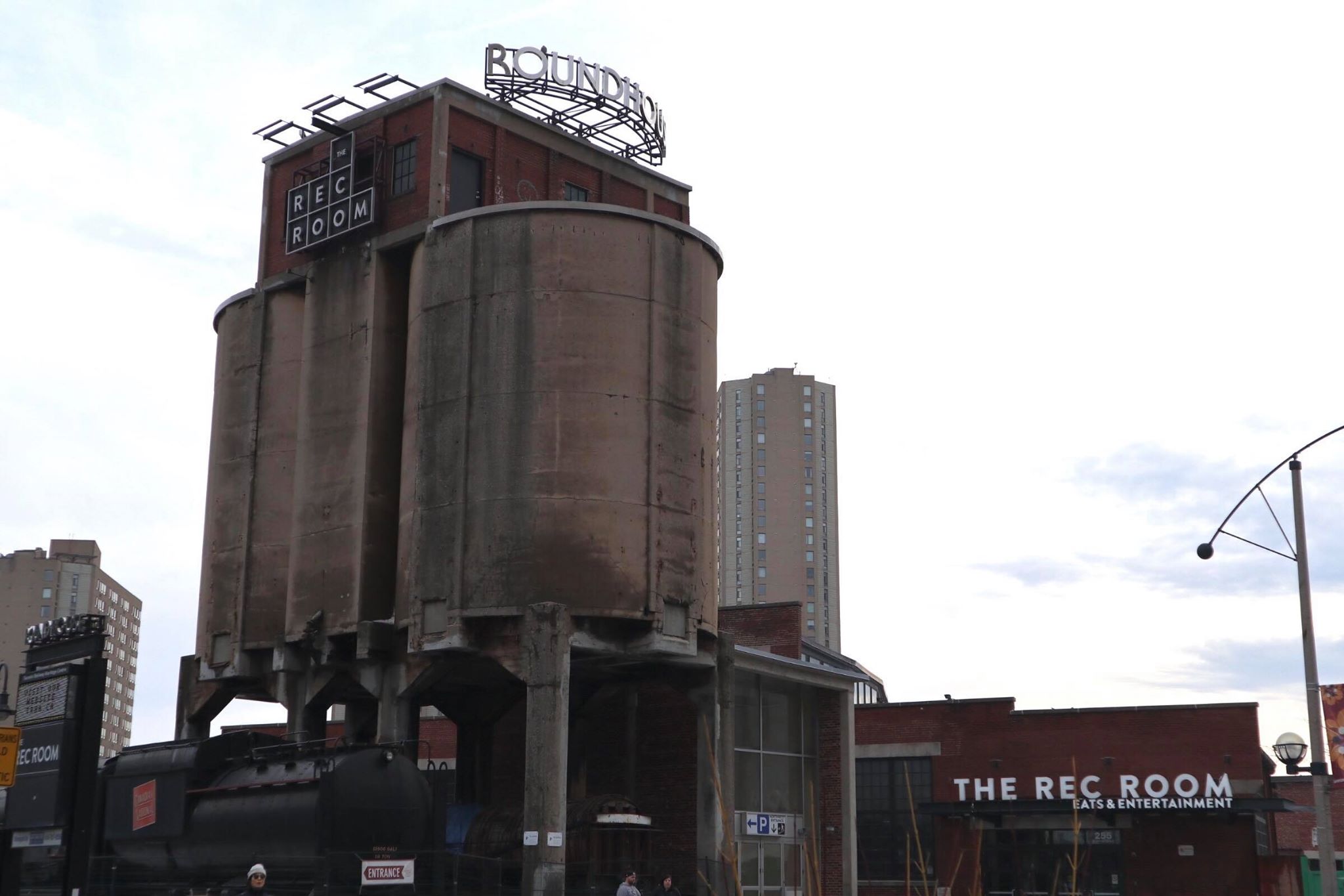 The Rec Room building stands tall across from the Rogers Centre. (CanCulture/Mariah Siddiqui)