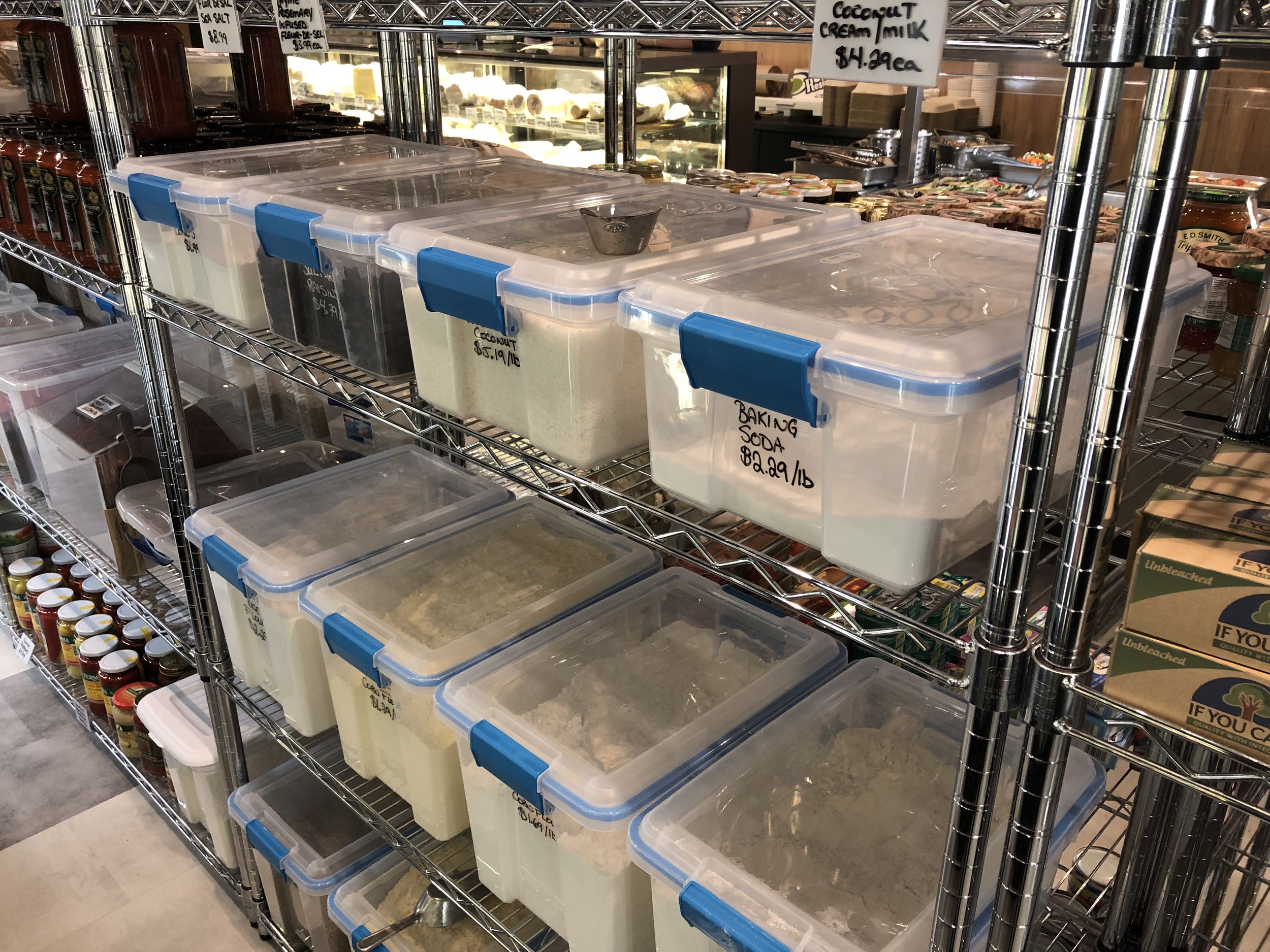 The self-serve layout of the zero waste market allows customers to be charged solely for the weight of what they buy. (CanCulture/Sophie Chong)