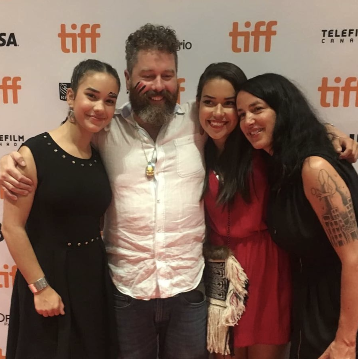 Gwaai Edenshaw (second from left) and family. Photo courtesy gwaai via Instagram