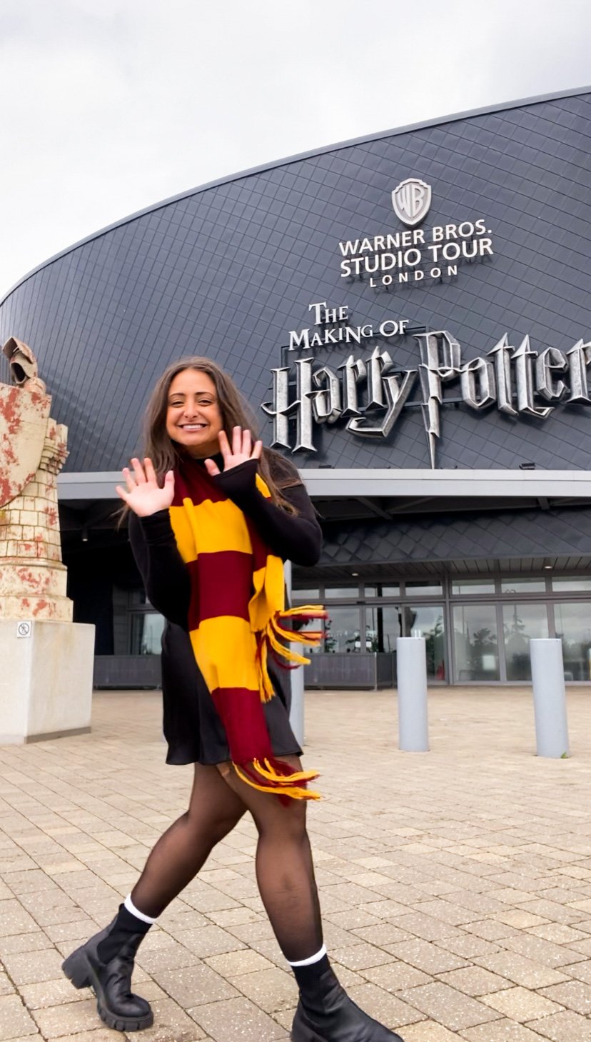 In London, Rhodes also recorded content at the Harry Potter Warner Bros Studio Tour, a walkthrough exhibition and studio tour in Leavesden, England. (Becca Rhodes/The Film Tripper) 