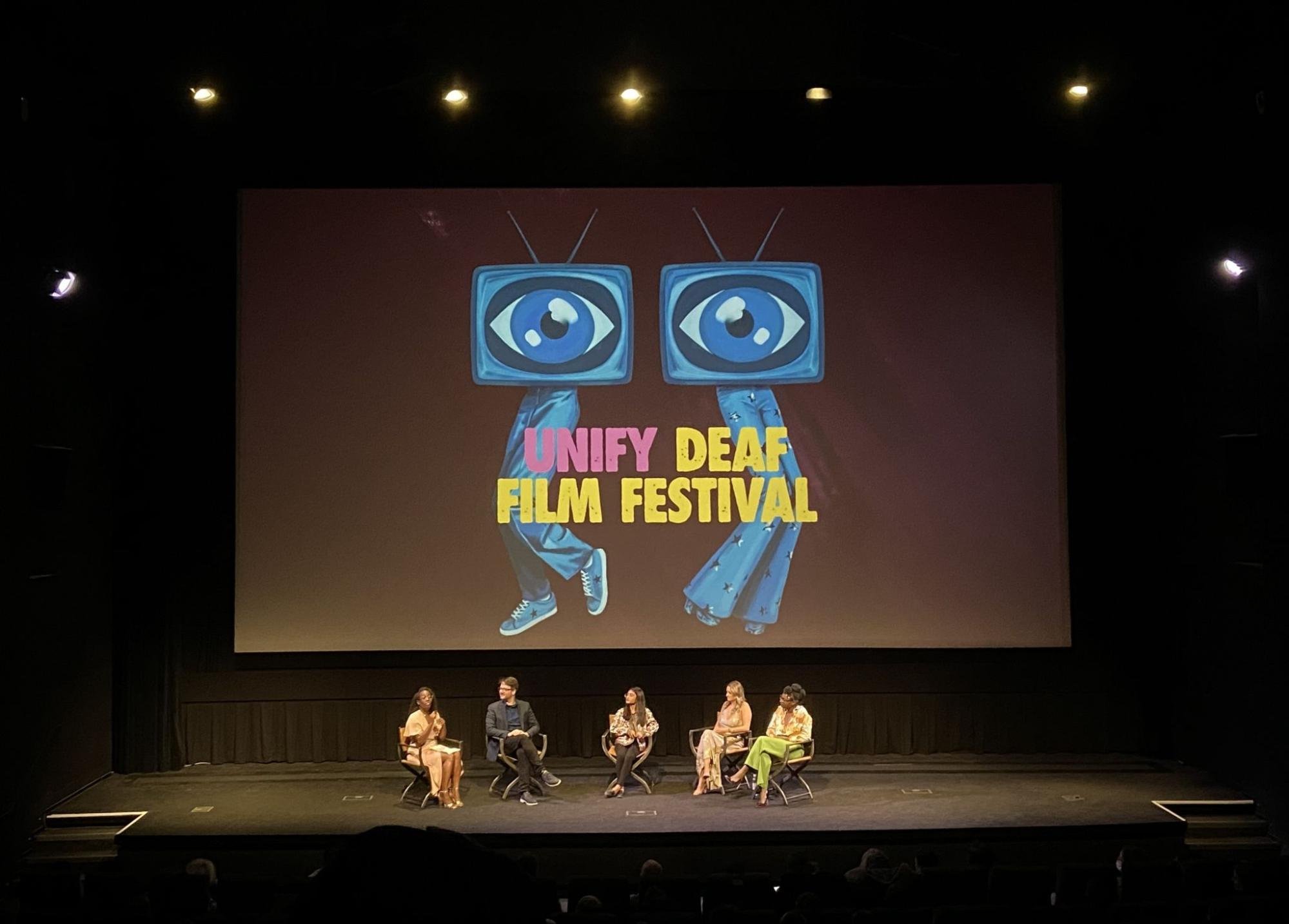 (L-R) Jenelle Rouse, James 'Joey' Caverly, Fatima T. Nafisa, Alexandra Hickox, Ebony R. Gooden during the Q&amp;A session on Oct. 13, 2023 (Atiya Malik/CanCulture) 	