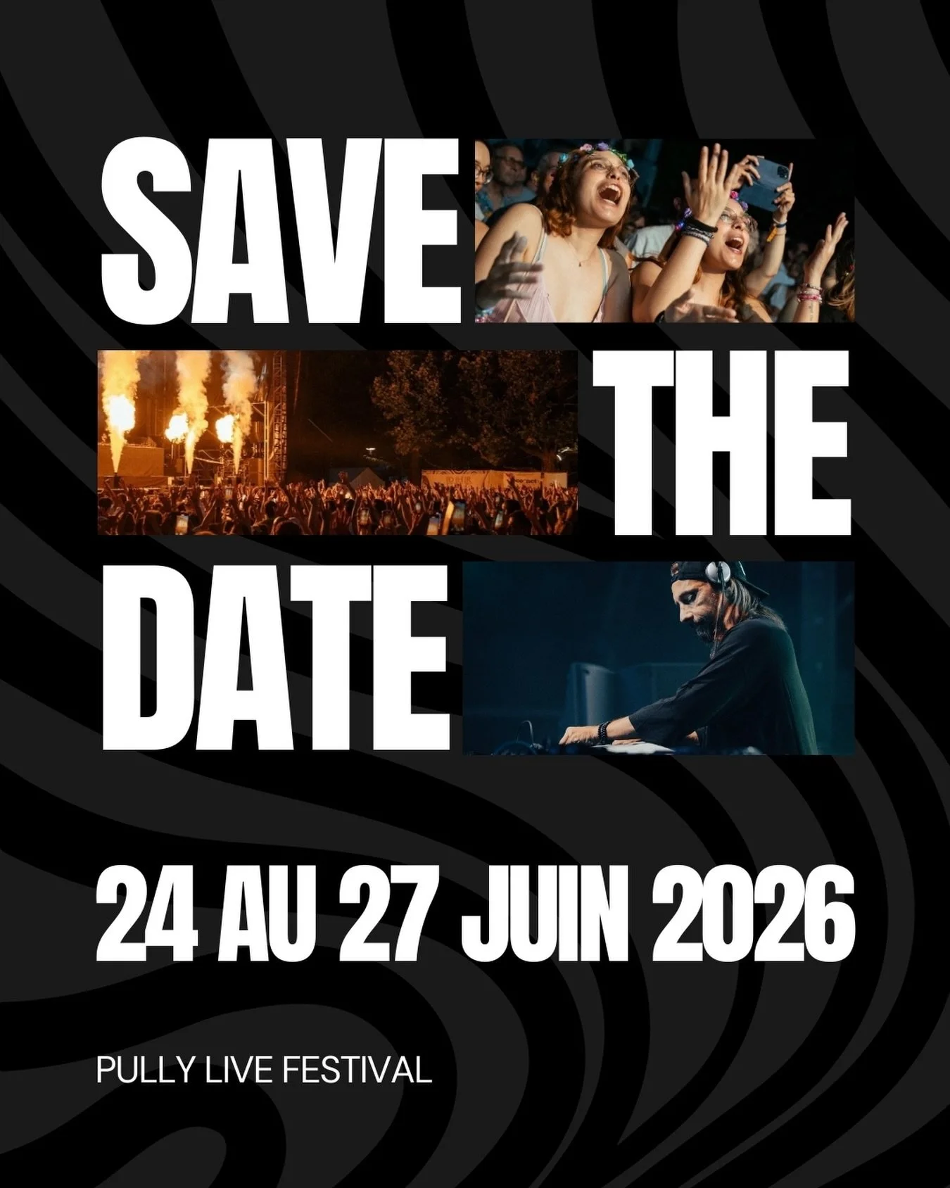 🎉 SAVE THE DATE &ndash; PULLY LIVE 2026 🎉

Pr&ecirc;t &agrave; danser les pieds dans l&rsquo;eau? 

&Agrave; accueillir des artistes incroyables&hellip;le festival le plus Glam revient. 🤩

Alors bloquez vos agenda&hellip; la programmation arrive ?