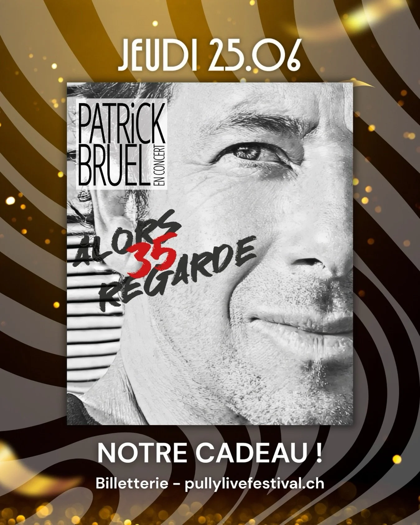 🎁🎄Notre  cadeau pour vous 🎅🧑&zwj;🎄

Un moment inoubliable&hellip;avec Patrick Bruel 

🏖️🐟&nbsp;Un concert qui revisite ses plus grands succ&egrave;s au bord du L&eacute;man. 

🎶Patrick Bruel sera au Pully LIVE Festival pour un concert inoubli