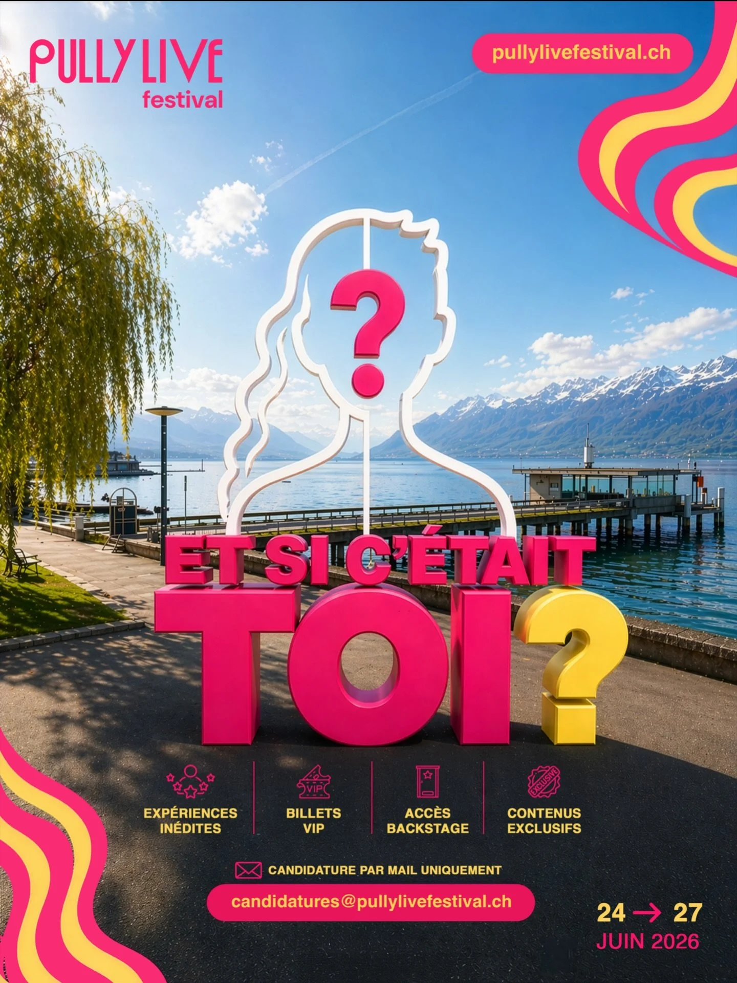 🎤✨ CASTING OUVERT &mdash; Deviens l&rsquo;un(e) des &eacute;g&eacute;ries du Pully Live Festival !

Tu vibres au rythme des concerts ?
Tu aimes cr&eacute;er du contenu et partager des moments uniques ?

👉 On cherche plusieurs cr&eacute;ateurs/cr&ea