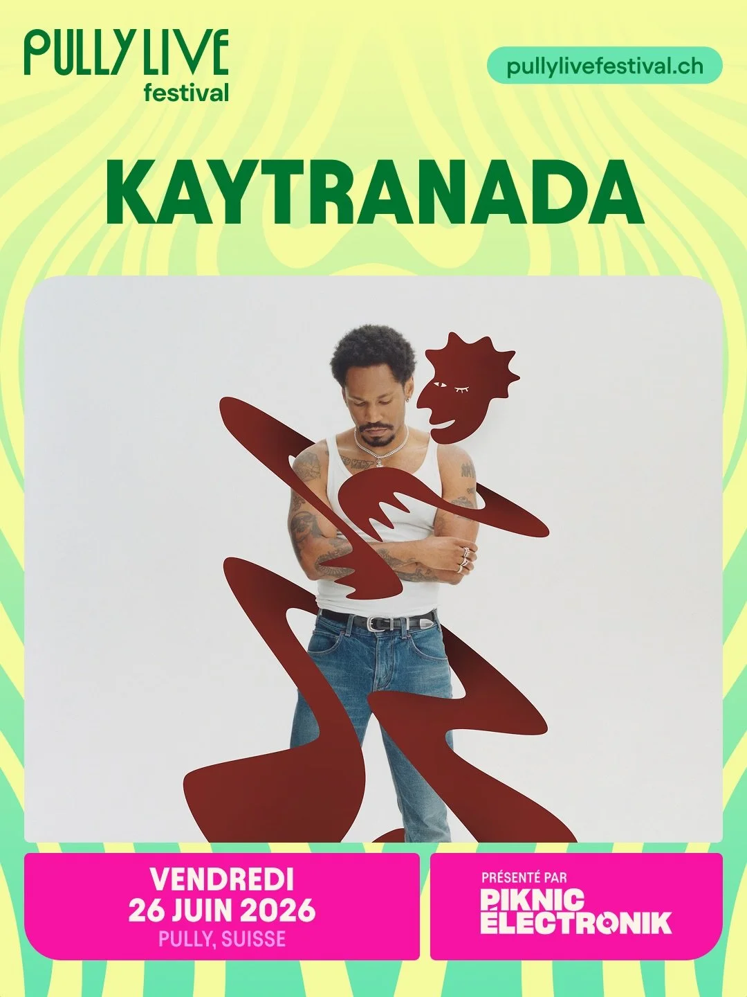 PULLY LIVE FESTIVAL 2026
Vendredi 26 juin &ndash; Pully 🇨🇭
 Pr&eacute;senter par @piknicmtl 
Line-up :
Kaytranada
Ofenbach
Paloma
JayJay &amp; Friends

Une nuit. Une vibe.
🎟️ pullylivefestival.ch

#PullyLive #Festival #Kaytranada #Ofenbach #piknic