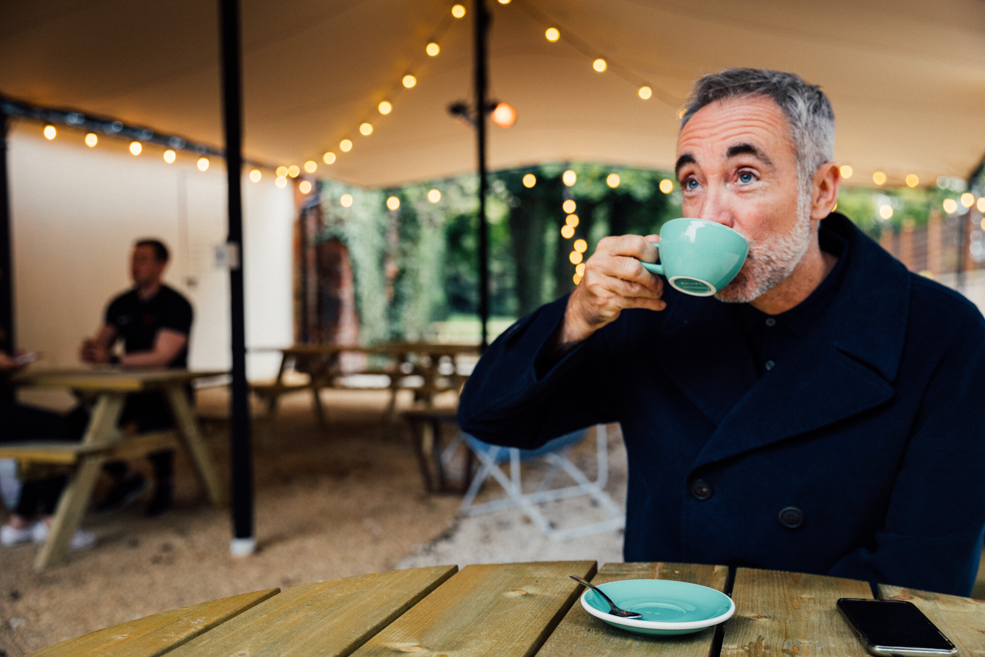 Coffee in The Stretch Tent in the garden at The Anchor pub and restaurant in Hullbridge.jpg