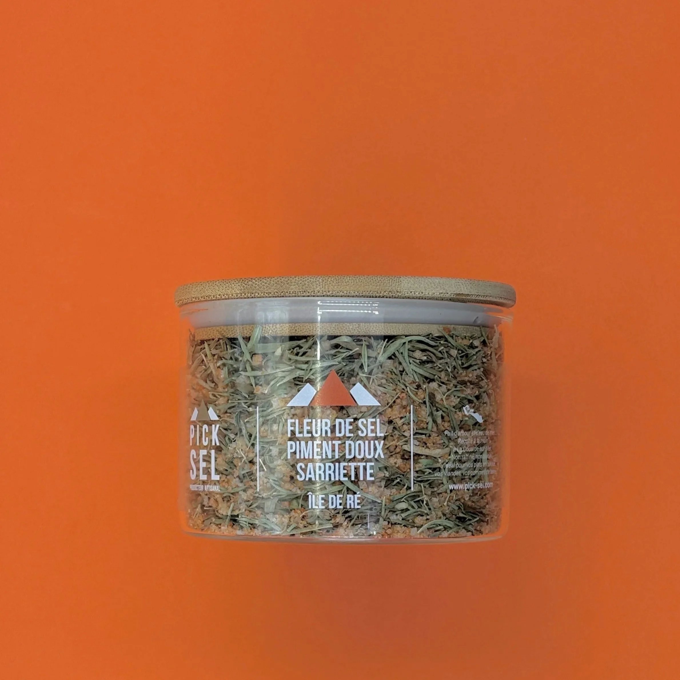Pot Fleur de Sel de l'Ile de Ré Piment Doux/Sarriette 200g