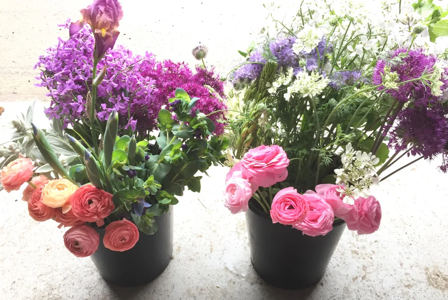 Spring buckets of flowers.jpg