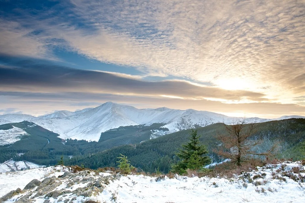 Sunset from Seat How towards Grisedale Pike, Whinlatter, Cumbria.