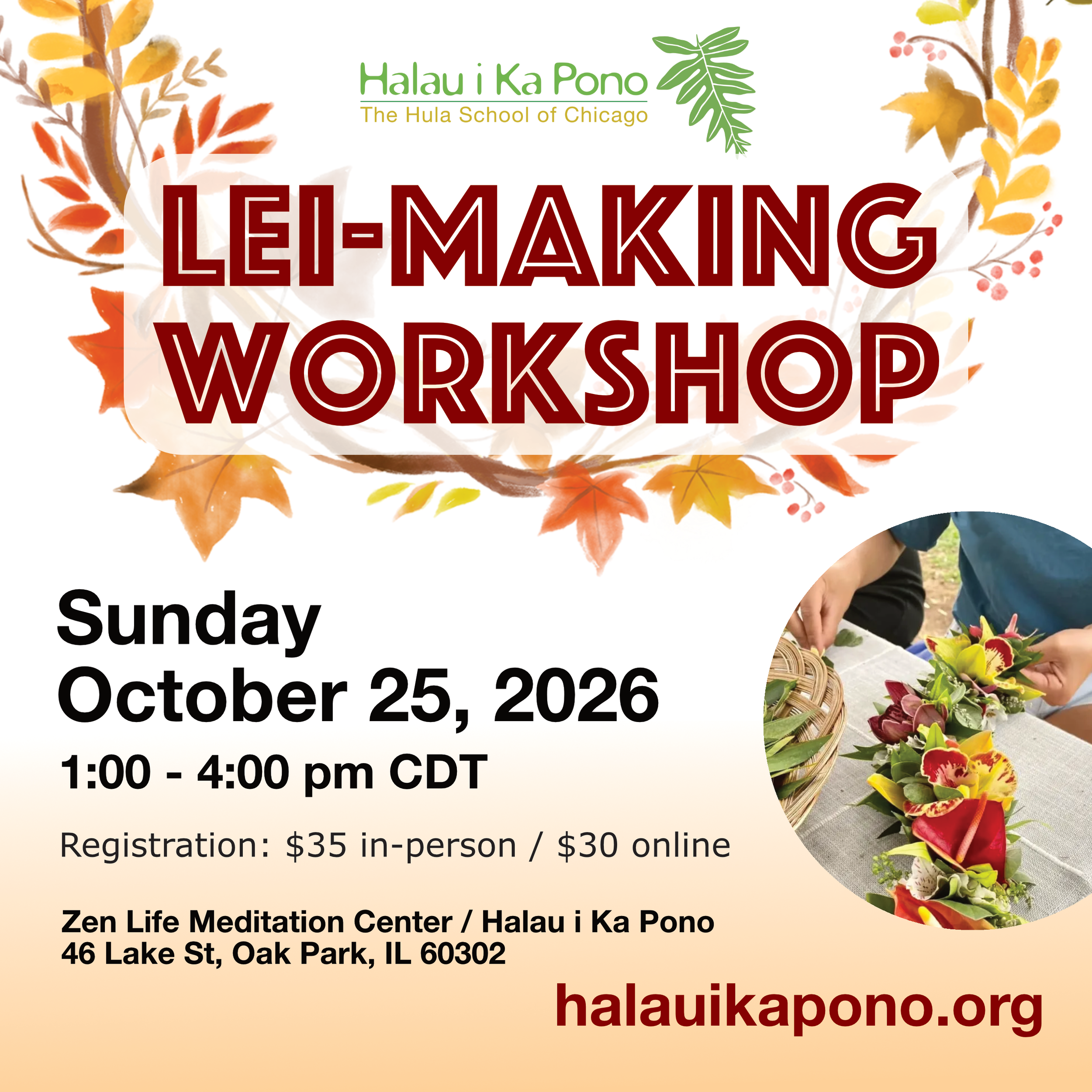 Lei Making Workshop - In Person and Online