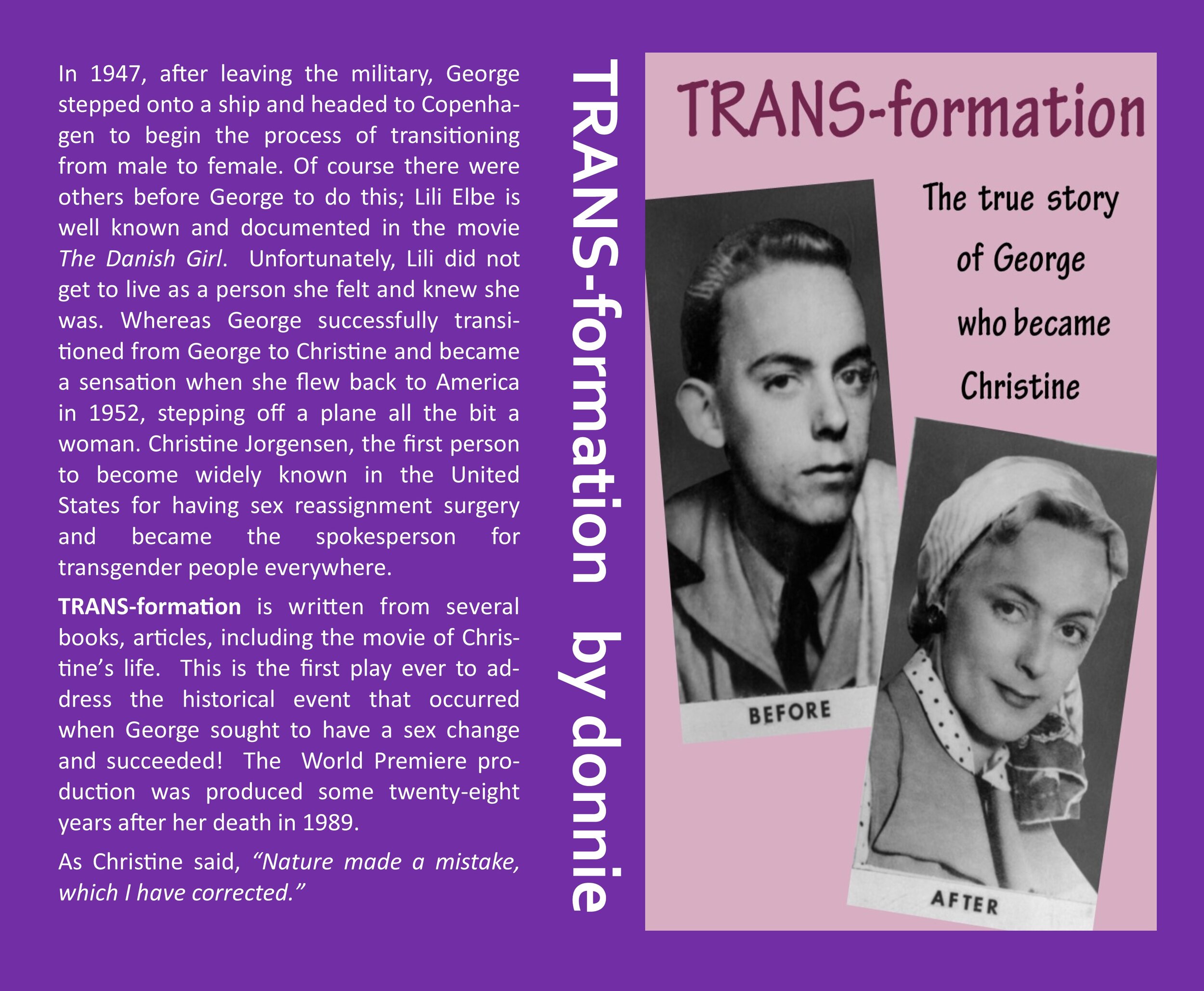 TRANS-formation: The true Story of how George became Christine
