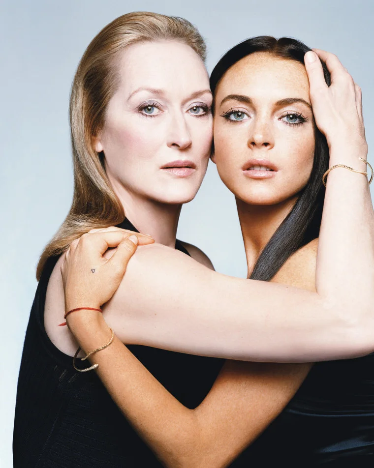 wmagazine:

Two Queens
Meryl Streep and Lindsey Lohan photographed by Michael Thompson; W Magazine May 2006. 