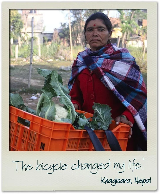 united-nations:



“The bicycle changed my life. I can now carry up to 120 kilograms. My income has risen by at least three-fold.” - Khagisara, NepalKhagisara started to grow and sell vegetables to provide for her family after her husband passed awa…
