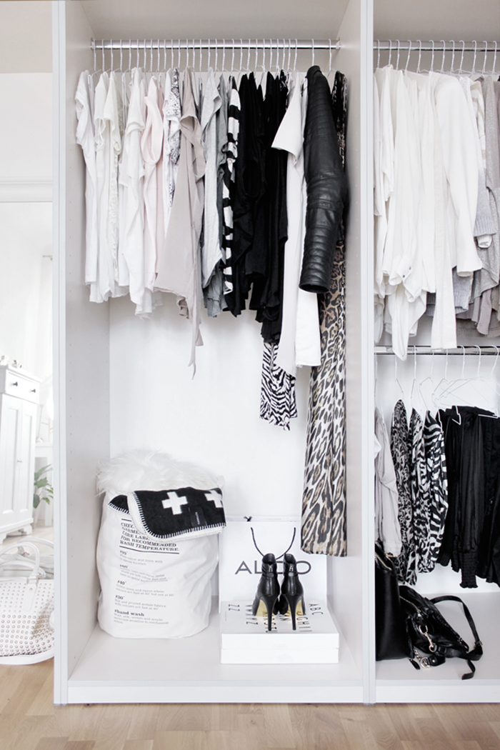 My closet in Japan looks like this, but with doors.