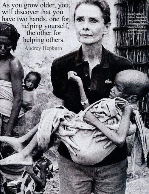 fessyfess:

Audrey Hepburn spent many years in Africa helping the helpless. Yet all the pictures on Tumblr show her as a fashion icon. Fashion passes in a wink, compassion lasts forever.

Hepburn.
I know many admire her grace and beauty, even her qu…