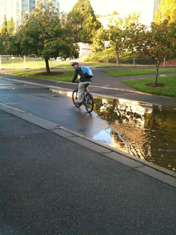 It was just raining that hard.