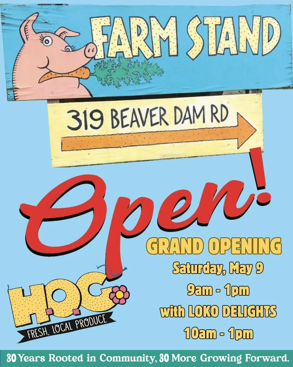 HOG Farm Stand Grand Opening with food by LOKO Delights 
